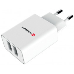 Swissten Síťový Adaptér Smart Ic 2X Usb 2,1A Power + Datový Kabel Usb Lightning Mfi 1,2 M Bílý