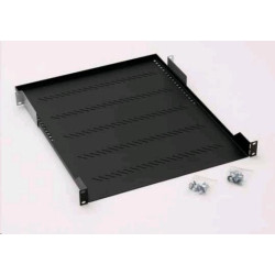 TRITON Police s perforací 19", 1U 450mm, nosnost 40kg, šedá