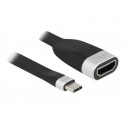 Delock - Video adaptér - USB-C s piny (male) do HDMI se zdířkami (female) - 13.5 cm - černá, stříbrná - podporuje 4K, USB napájení