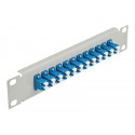 Delock - Propojovací panel - montáž na skříňku - LC SM X 24 - šedá, modrá - 1U - 10"