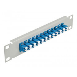 Delock - Propojovací panel - montáž na skříňku - LC SM X 24 - šedá, modrá - 1U - 10"