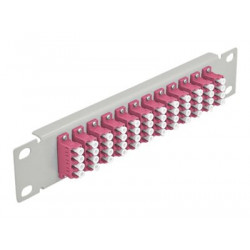 Delock - Propojovací panel - montáž do racku - LC x 12 - šedá - 1U - 10"
