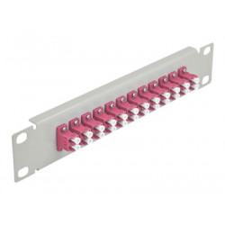 Delock - Propojovací panel - LC Duplex MM X 12 - šedá - 1U - 10"