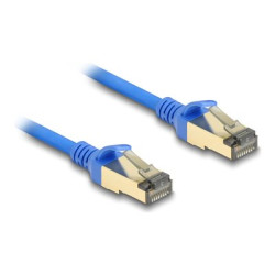 Delock - Sítový kabel - RJ-45 (M) do RJ-45 (M) - 3 m - 4.9 mm - FTP - CAT 8.1 - neobsahuje halogen, provedení bez hrbolku, tenký - modrá