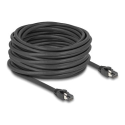 Delock - Patch kabel - RJ-45 (M) do RJ-45 (M) - 15 m - 7.5 mm - SFTP, PiMF - CAT 8.1 - neobsahuje halogen, provedení bez hrbolku - cerná