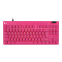 Logitech G PRO X RAPID - Klávesnice - TKL - podsvícení - USB - QWERTY - US mezinárodní - klávesový spínač: Linear - růžová