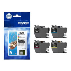 Brother LC421 - 4-balení - černá, žlutá, azurová, purpurová - originální - inkoustová cartridge - pro Brother DCP-J1140DW, MFC-J1010DW, MFC-J1012DW