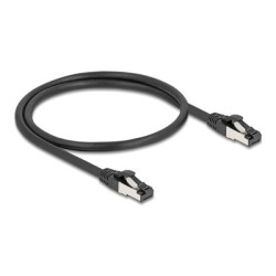 Delock - Patch kabel - RJ-45 (M) do RJ-45 (M) - 50 cm - 6 mm - S FTP, PiMF - CAT 8.1 - neobsahuje halogen, rychlost prenosu dat až 40 Gbps, provedení bez hrbolku, lisovaný - cerná