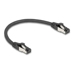 Delock - Patch kabel - RJ-45 (M) do RJ-45 (M) - 25 cm - 6 mm - S FTP, PiMF - CAT 8.1 - provedení bez hrbolku, rychlost prenosu dat až 40 Gbps, neobsahuje halogen - cerná