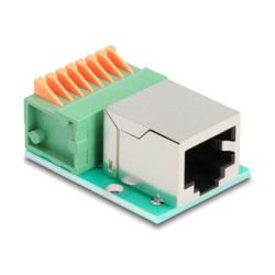 Delock - Sítový adaptér - RJ-45 (F) do 8 kolíková svorkovnice - CAT 5e - roztec 2,54 mm