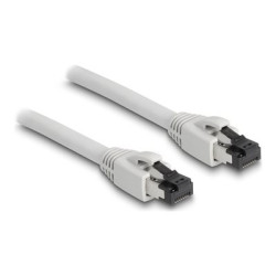 Delock - Patch kabel - RJ-45 (M) do RJ-45 (M) - 10 m - 7.5 mm - S FTP, PiMF - CAT 8.1 - rychlost prenosu dat až 40 Gbps, neobsahuje halogen, provedení bez hrbolku - šedá