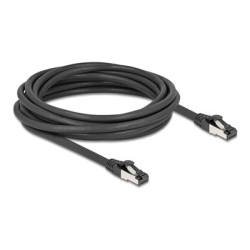 Delock - Patch kabel - RJ-45 (M) do RJ-45 (M) - 5 m - 6 mm - SFTP, PiMF - CAT 8.1 - rychlost prenosu dat až 40 Gbps, neobsahuje halogen, provedení bez hrbolku, lisovaný - cerná