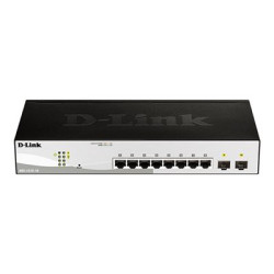 D-Link DGS 1210-10 - Přepínač - inteligentní - 8 x 10 100 1000 + 2 x gigabitů SFP - desktop, Lze montovat do rozvaděče