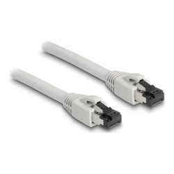 Delock - Patch kabel - RJ-45 (M) do RJ-45 (M) - 3 m - 7.5 mm - SFTP, PiMF - CAT 8.1 - rychlost prenosu dat až 40 Gbps, neobsahuje halogen, provedení bez hrbolku, bootovaný - šedá