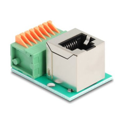 Delock - Sítový adaptér - RJ-45 (F) pravoúhlý do 8 kolíková svorkovnice - CAT 5e