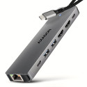 AXAGON HMC-7HX2, USB 5Gbps hub, 2x USB-A, USB-C, 2x HDMI 4k 60Hz, RJ-45 GLAN, PD 100W, kabel 15cm