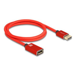 Delock - Prodlužovací kabel DisplayPort - DisplayPort (M) do DisplayPort (F) - DisplayPort 1.4 - 1 m - podpora 8K60Hz - červená
