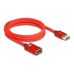 Delock - Prodlužovací kabel DisplayPort - DisplayPort (M) do DisplayPort (F) - DisplayPort 1.4 - 2 m - podpora 8K60Hz - červená