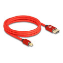 Delock - Kabel DisplayPort - Mini DisplayPort (M) do DisplayPort (M) - DisplayPort 1.4 - 2 m - podpora 8K60Hz - červená