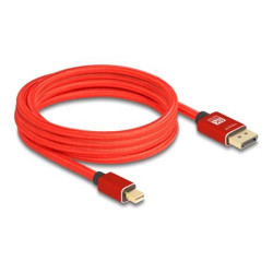 Delock - Kabel DisplayPort - Mini DisplayPort (M) do DisplayPort (M) - DisplayPort 1.4 - 3 m - podpora 8K60Hz - červená