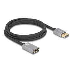 Delock - Prodlužovací kabel DisplayPort - DisplayPort (M) do DisplayPort (F) - DisplayPort 1.4 - 2 m - podpora 8K UHD (7680 x 4320), až 32,4 Gbps přenosová rychlost, podpora (DSC) 8K60Hz (7680 x 4320), podpora 4K240Hz (3840 x 2160) (DSC), podpora 8K30 Hz (7680 x 4320), podpora 4K120Hz (3840 x 2160) - černá, šedá