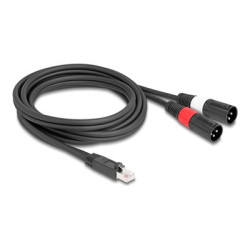 Delock - Sítový kabel - RJ-45 (M) zástrcka do XLR3 (M) zástrcka - 2 m - 6 mm - odstínený - CAT 5 - cerná