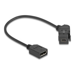 Delock - Kabel DisplayPort - DisplayPort (F) do Mini DisplayPort (F) úhel, klíčový - DisplayPort 1.2 - 30 cm - podpora 8K30 Hz (7680 x 4320) - černá