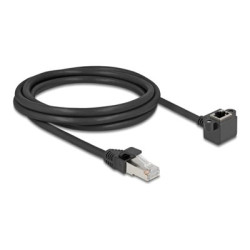Delock - Sítový prodlužovací kabel - RJ-45 (M) do RJ-45 (F) zkosené - 2 m - 6 mm - stínené F UTP - CAT 6 - podpora Gigabit Ethernet - cerná