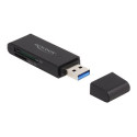Delock - Čtečka karet (SD, miniSD, RS-MMC, TransFlash, MMCmobile, microSD, MMCplus, MMCmicro, microSDHC, SXC, microSDXC, MMC II, TurboSD, Turbo miniSD, technologie MultiMediaCard Dual Voltage, technologie RS-MCC Dual Voltage) - USB 3.2 Gen 1