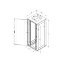 Triton 19\'\' stojanový rozvaděč RMA 22U 800x800mm, 19\'\' stojanový rozvaděč 22U 800x800mm prosklené dveře, IP20 nosnost 800kg světle š
