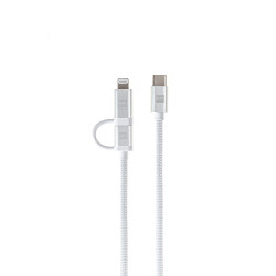 ER POWER Dual Cable USB-C C L Mfi 100cm white
