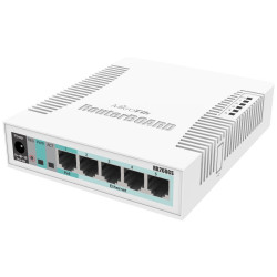 Mikrotik RouterBOARD RB260GS nastavitelný 5-portový gigabit smart switch SFP cage SwOS zdroj