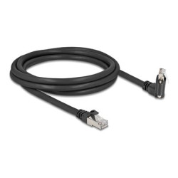 Delock - Sítový kabel - RJ-45 (M) rovné do RJ-45 (M) úhlový, rotující, šroubovací - 2 m - 7 mm - S FTP - CAT 6 - podpora Gigabit Ethernet, provedení bez hrbolku - cerná