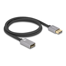 Delock - Prodlužovací kabel DisplayPort - DisplayPort (M) do DisplayPort (F) - DisplayPort 1.4 - 1 m - podpora 4K240Hz (3840 x 2160) (DSC), podpora (DSC) 8K60Hz (7680 x 4320), podpora 8K30 Hz (7680 x 4320), podpora 4K120Hz (3840 x 2160) - černá, šedá