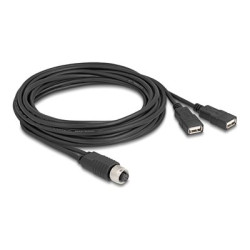 Delock - USB sériový kabel - 8pinový M12-A (F) do USB (F) - 30 V - 1.5 A - 3 m - A-kódované - cerná