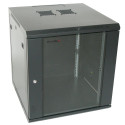 XtendLan 22U 600x600, na zeď, jednodílný,skleněné dveře černý