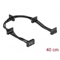 Delock Napájecí kabel SATA 15 pin samec 4 x SATA 15 pin samice 40 cm černý