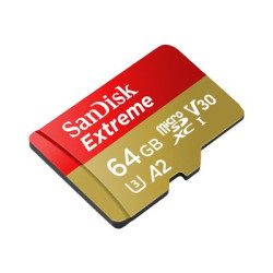 SanDisk Extreme - Paměťová karta flash (adaptér microSDXC na SD zahrnuto) - 64 GB - A2 Video Class V30 UHS-I U3 Class10 - microSDXC UHS-I