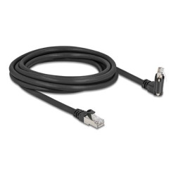 Delock - Sítový kabel - RJ-45 (M) do RJ-45 (M) úhlový, rotující, šroubovací - 3 m - 7 mm - S FTP - CAT 6 - vzdálenost šroubu 20 mm, podpora Gigabit Ethernet - cerná