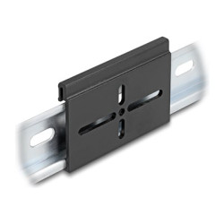 Delock - Montážní spona - aluminum, 70 x 47.8 mm - montáž na kolejnici DIN - černá
