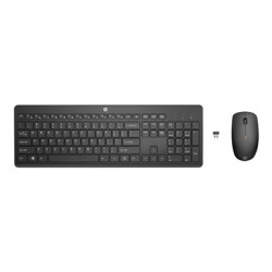 HP 235 - Klávesnice a sada myši - 3-zónová rozložení, nízký profil klávesového zdvihu - 100% - full size - bezdrátový - 2.4 GHz - česká slovenská - černá - Smart Buy