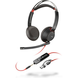 Poly Blackwire 5220 náhlavní souprava, 3.5 mm jack + USB-C A adaptér, stereo