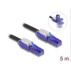 Delock Síťový kabel RJ45, Cat.6, UTP, s výklopnými zástrčkovými konektory (180°), 5 m