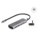Delock Hub USB 10 Gbps se 2 porty USB Typ-A + 2 porty USB Type-C™ s konektorem USB Type-C™ a s dalším napájecím portem