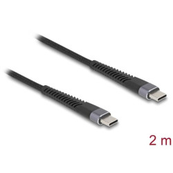 Delock Kabel USB 2.0 ze zástrčky USB Type-C™ na zástrčku, s prodlouženou ochranou proti ohybu, 60 W 2 m