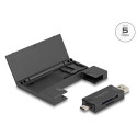 Delock Čtečka karet USB 5 Gbps, USB Type-C™ Typ-A na paměťové karty SD a Micro SD s praktickým pouzdrem na paměťové ka