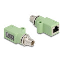 Delock - Sítový adaptér - 8 pin M12-X (M) rovné do RJ-45 (F) rovné - STP - CAT 5e - X-kódovaný - zelená