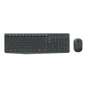Logitech MK235, Sada klávesnice s bezdrátovou optickou myší, AAA, US, klasická, 2.4 [Ghz], bezdrátová, černá, 1x AA baterie pro my