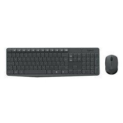 Logitech MK235, Sada klávesnice s bezdrátovou optickou myší, AAA, US, klasická, 2.4 [Ghz], bezdrátová, černá, 1x AA baterie pro my