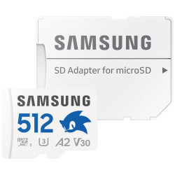 SAMSUNG PRO Plus Sonic the Hedgehog™ microSDXC 512GB + SD Adaptér CL10 UHS-I U3 A2 V30
